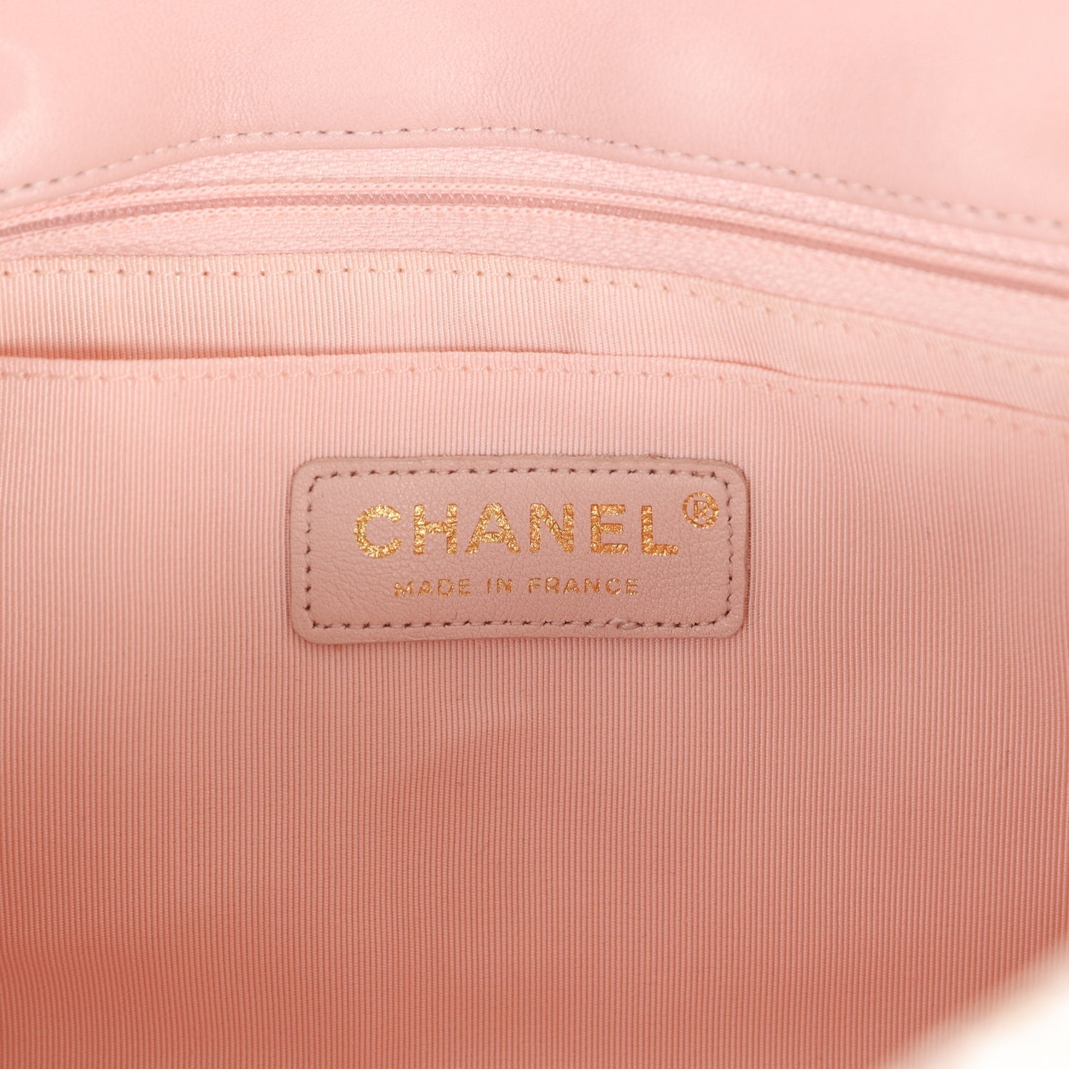 Pre-owned Chanel Medium Single Flap Bag Pink and White Tweed Brushed Gold Hardware