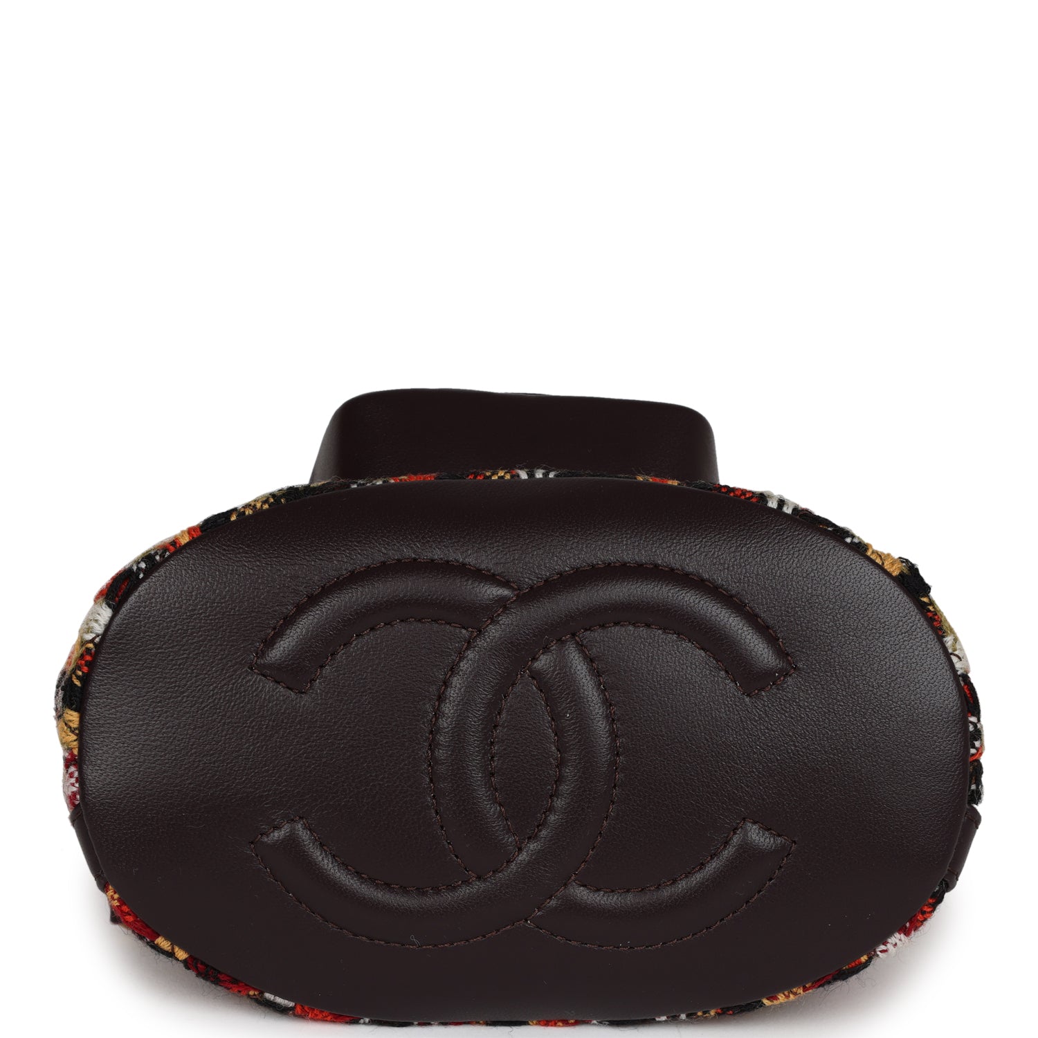 Chanel Small Drawstring Backpack Multicolored Tweed Antique Gold Hardware