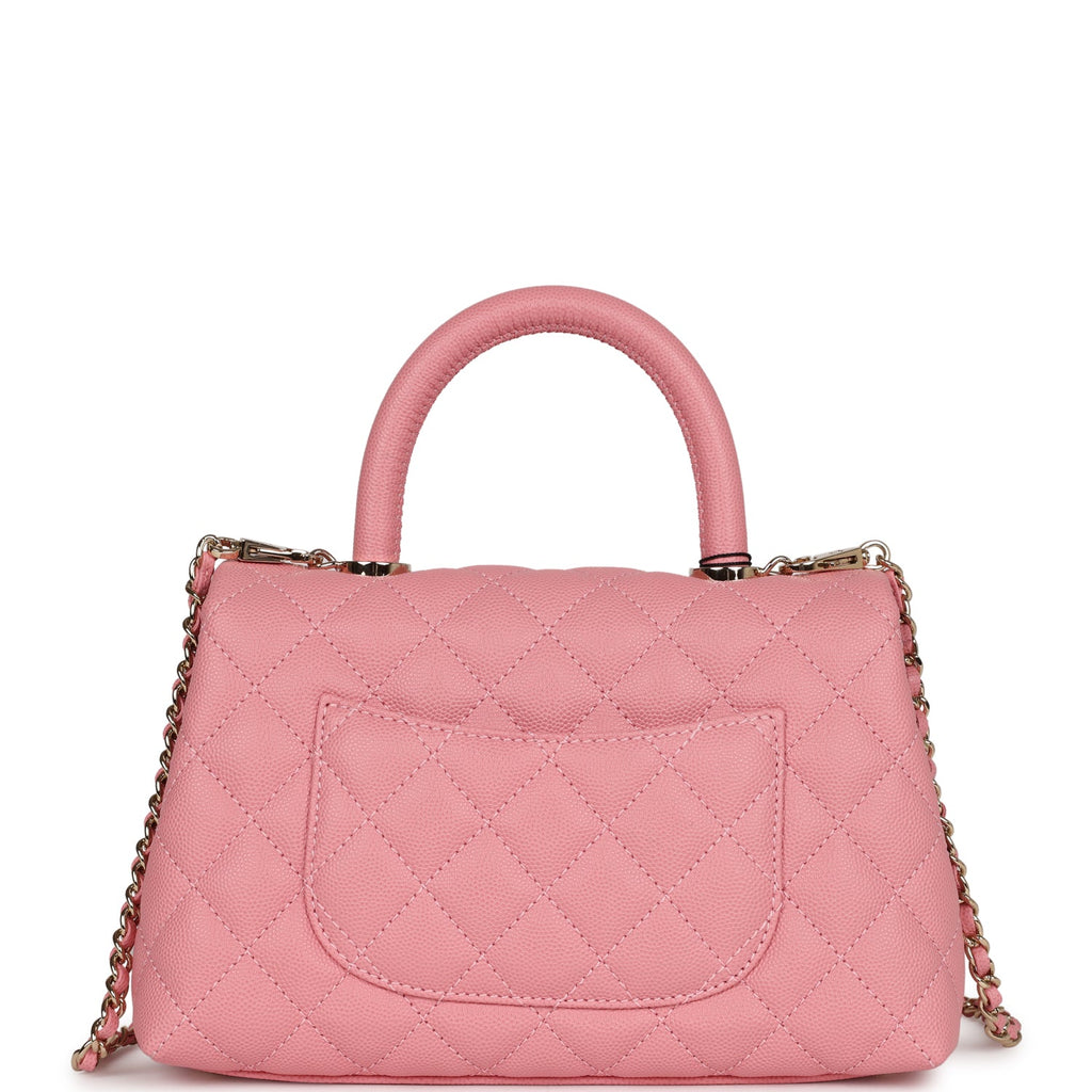 Chanel Small Coco Handle Dark Pink Caviar Light Gold Hardware