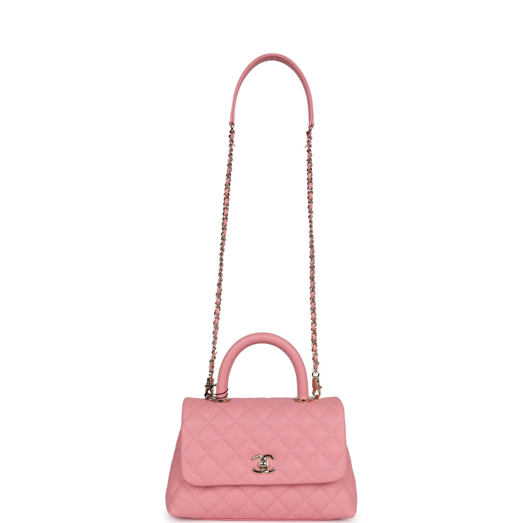 Chanel Small Coco Handle Dark Pink Caviar Light Gold Hardware