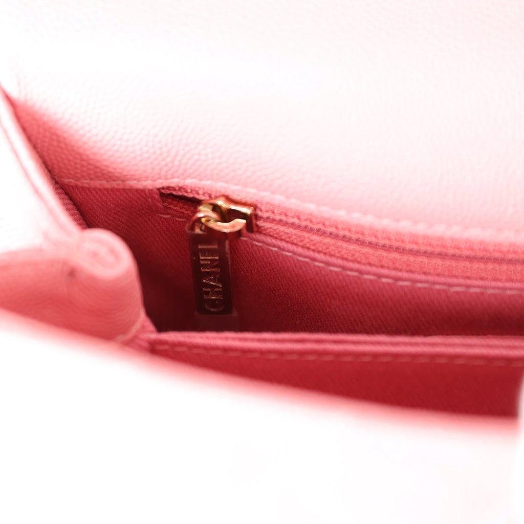 Chanel Small Coco Handle Dark Pink Caviar Light Gold Hardware