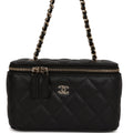 Chanel Small Classic Vanity Case Black Caviar Light Gold Hardware