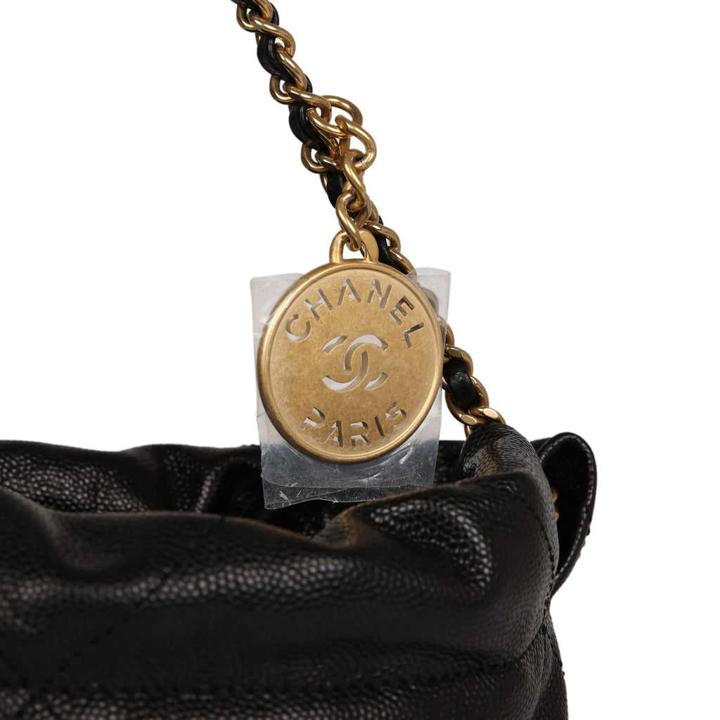 Chanel Mini 22 Bag Black Caviar Gold Hardware