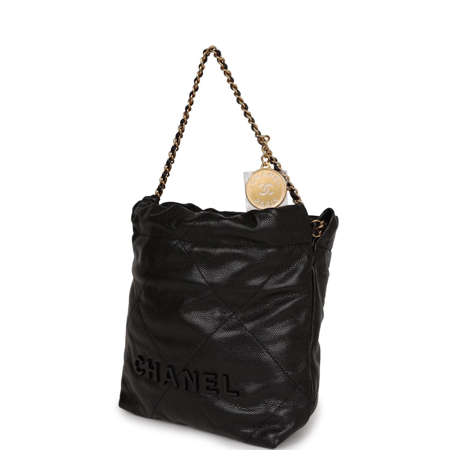 Chanel Mini 22 Bag Black Caviar Gold Hardware