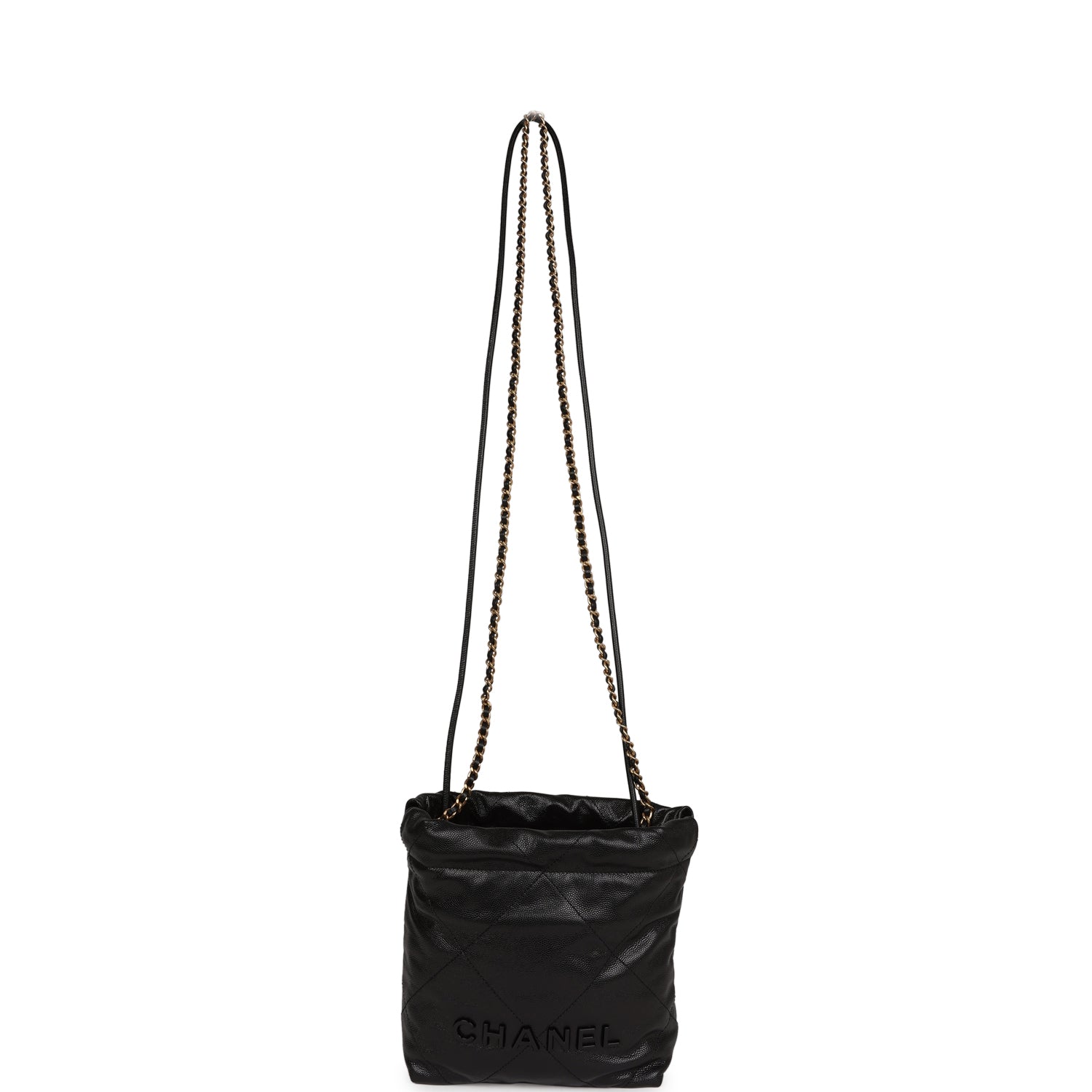 Chanel Mini 22 Bag Black Caviar Gold Hardware