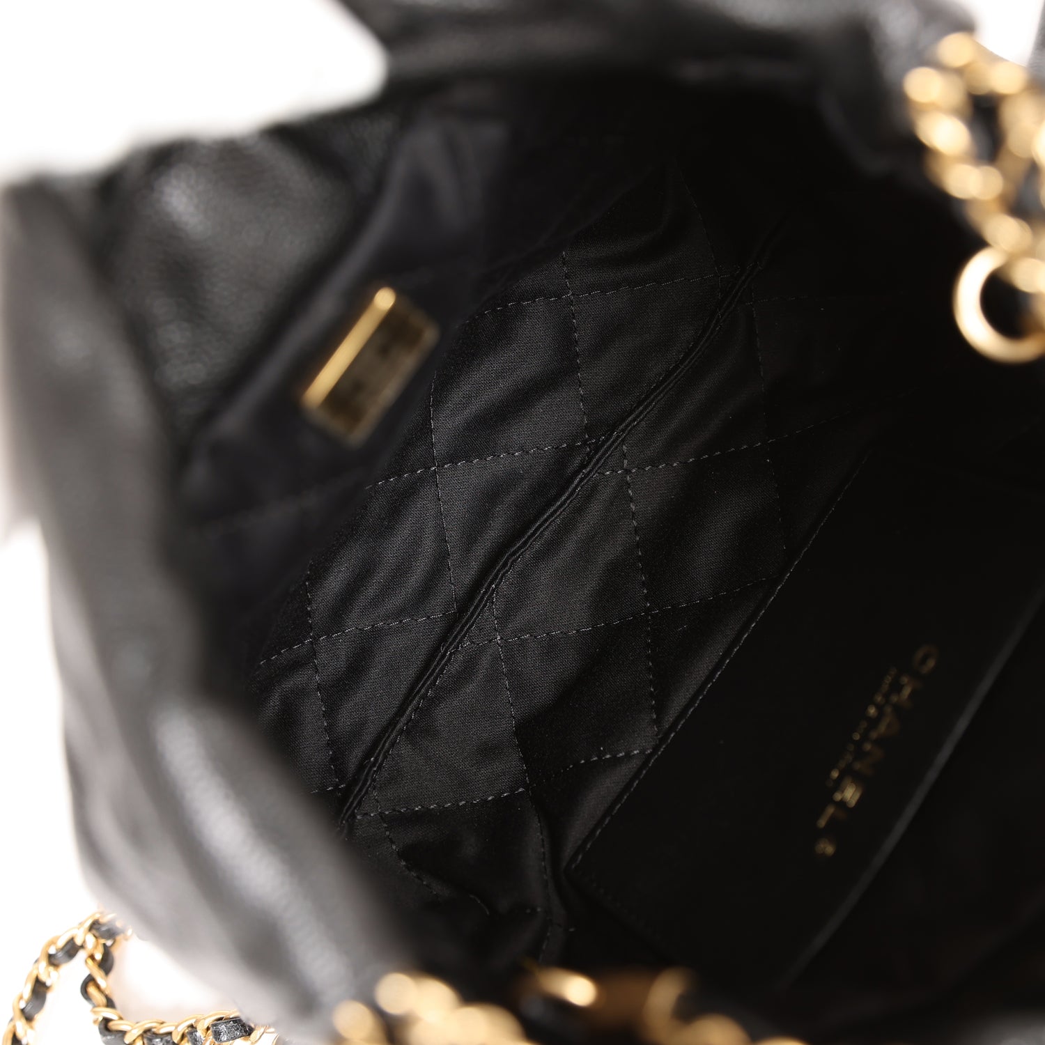 Chanel Mini 22 Bag Black Caviar Gold Hardware