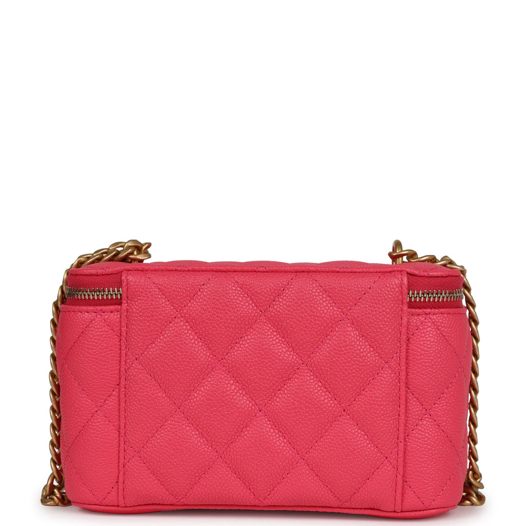 Chanel Mini Vanity Case Hot Pink Caviar Brushed Gold Hardware