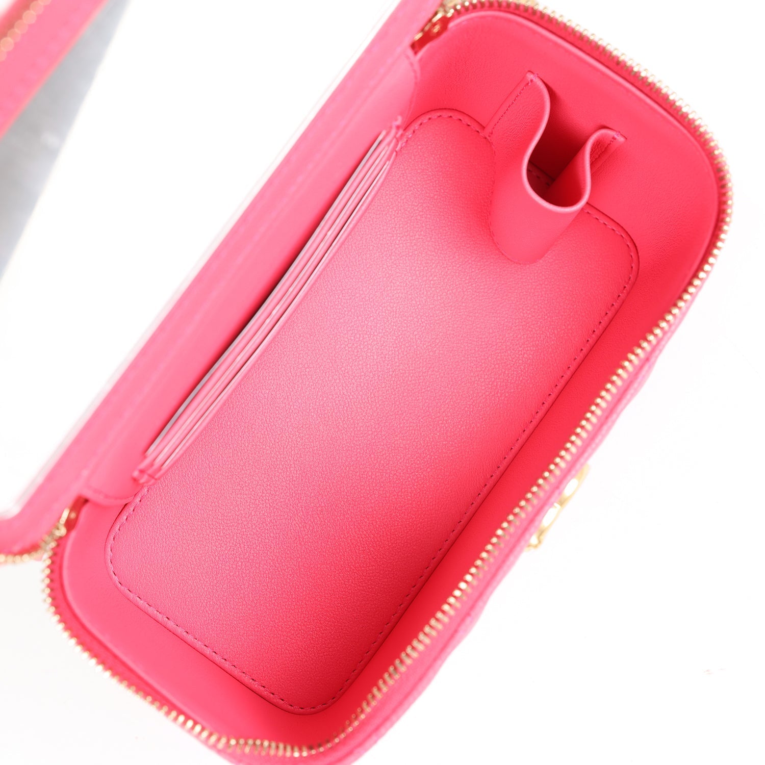 Chanel Mini Vanity Case Hot Pink Caviar Brushed Gold Hardware