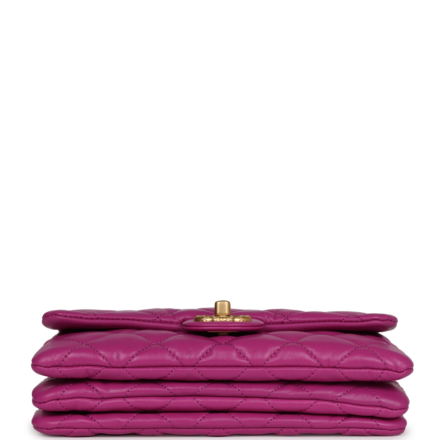 Chanel Small Flap Bag Purple Shiny Aged Calfskin Brushed Gold Hardware