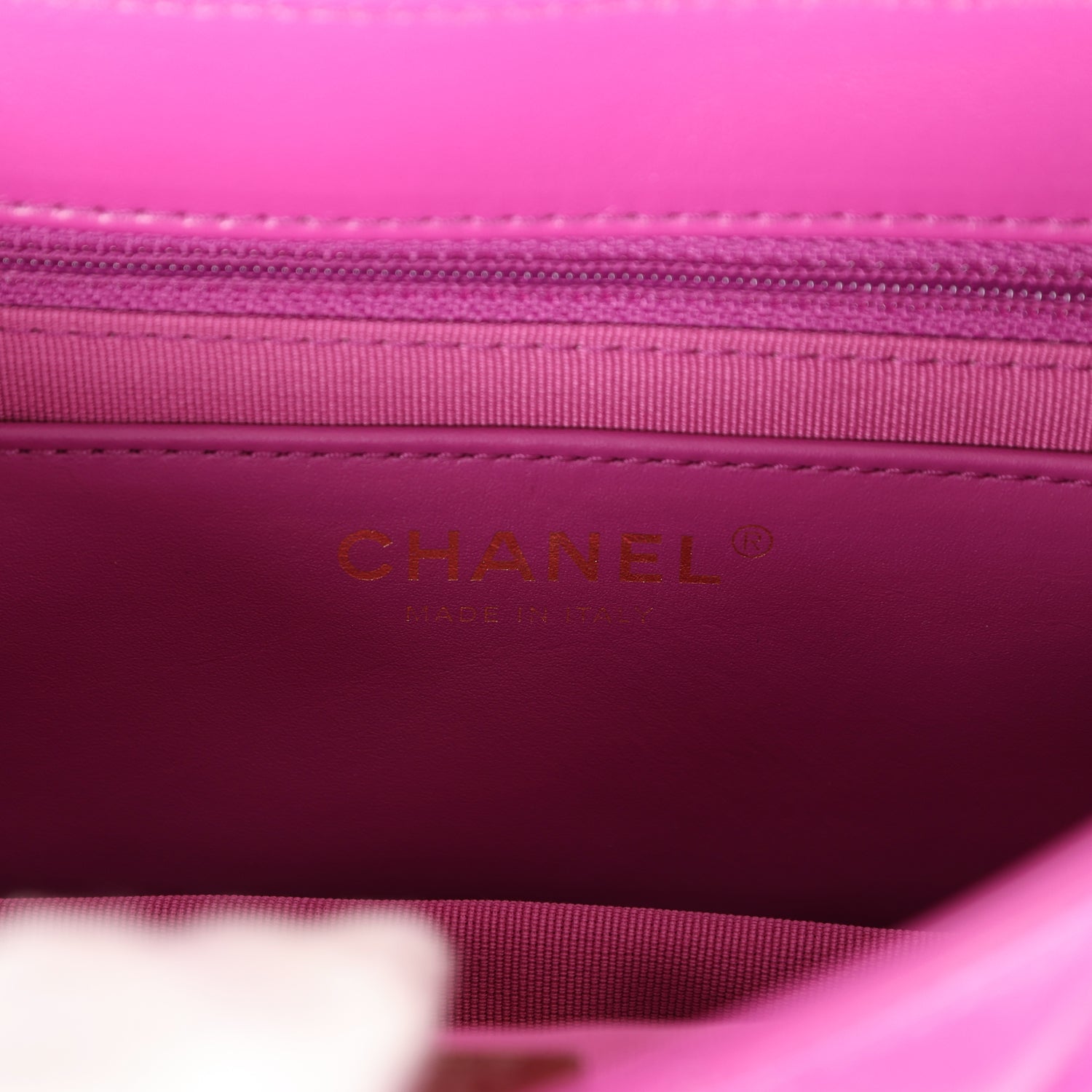 Chanel Small Flap Bag Purple Shiny Aged Calfskin Brushed Gold Hardware