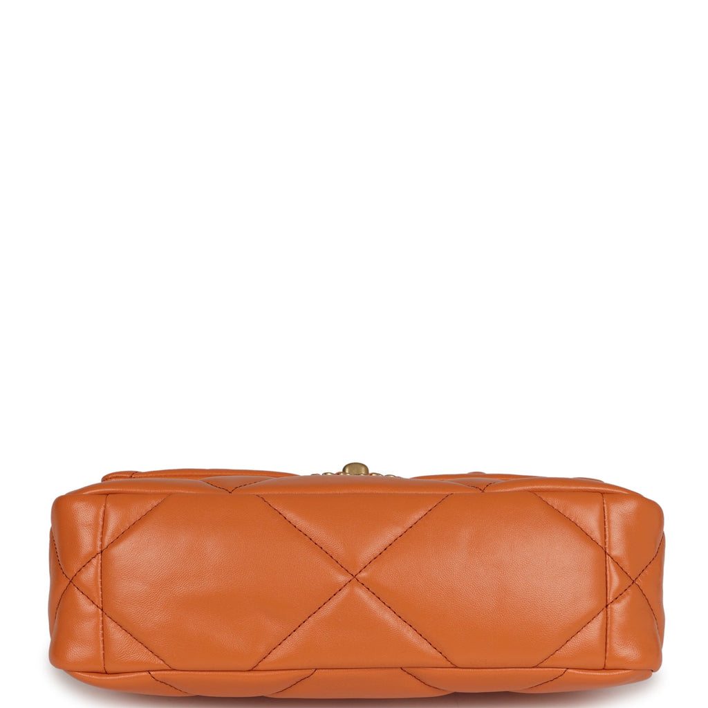 Chanel Medium 19 Flap Orange Lambskin Mixed Metal Hardware