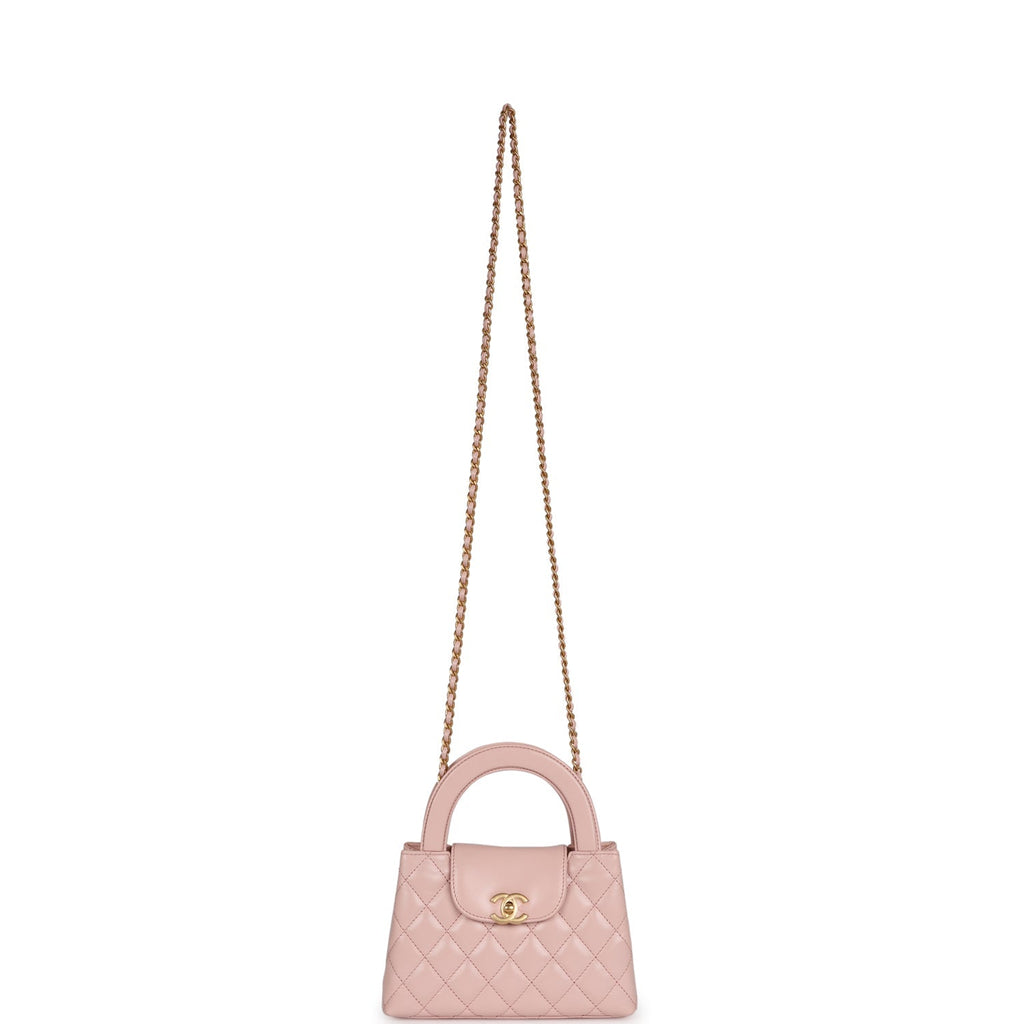 Chanel Small Kelly Shopper Light Pink Shiny Aged Calfskin Brushed Gold Hardware
