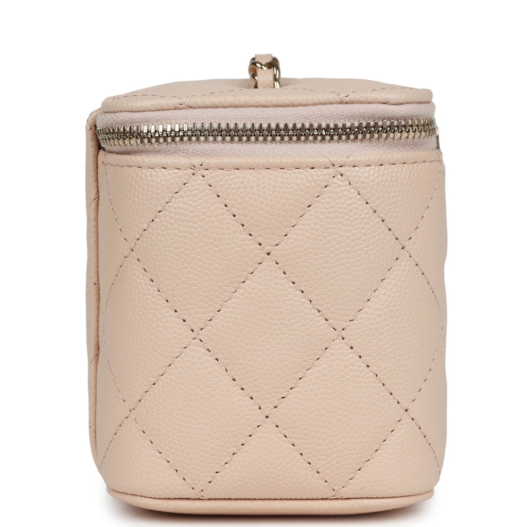 Chanel Small Vanity Case Light Beige Caviar Light Gold Hardware