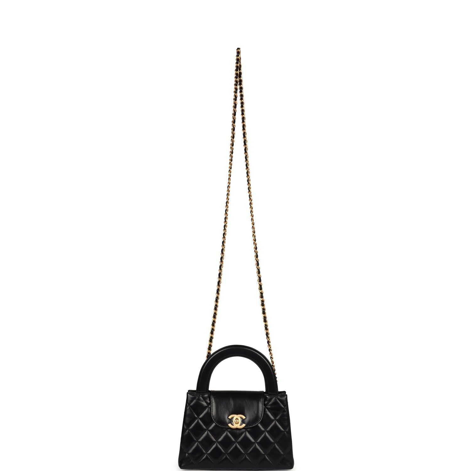 Chanel Small Kelly Shopper Black Aged Calfskin Brushed Gold Hardware