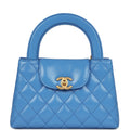 Chanel Small Kelly Shopper Blue Shiny Aged Calfskin Brushed Gold Hardware
