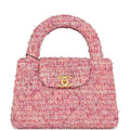 Chanel Small Kelly Shopper Pink Tweed Brushed Gold Hardware