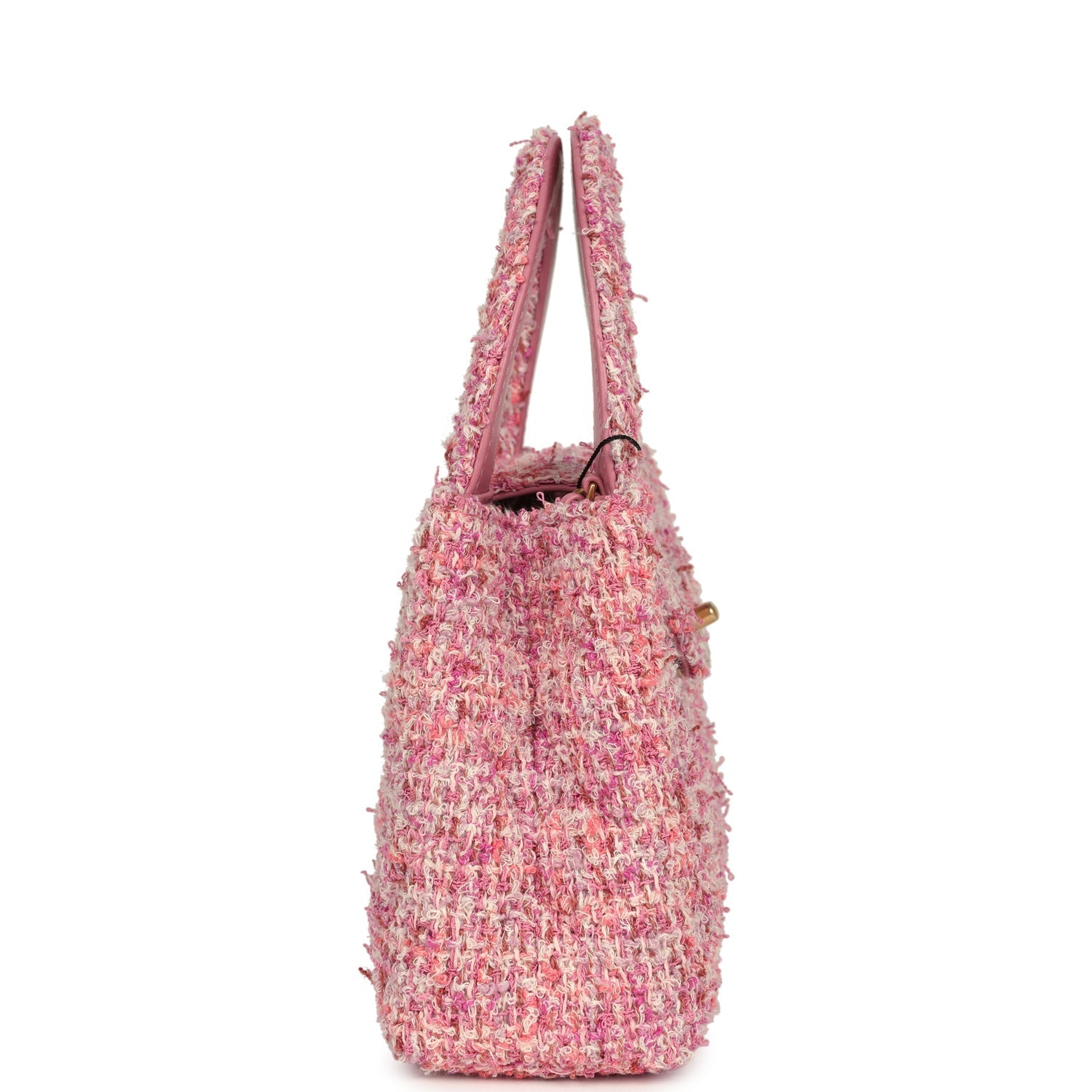 Chanel Small Kelly Shopper Pink Tweed Brushed Gold Hardware