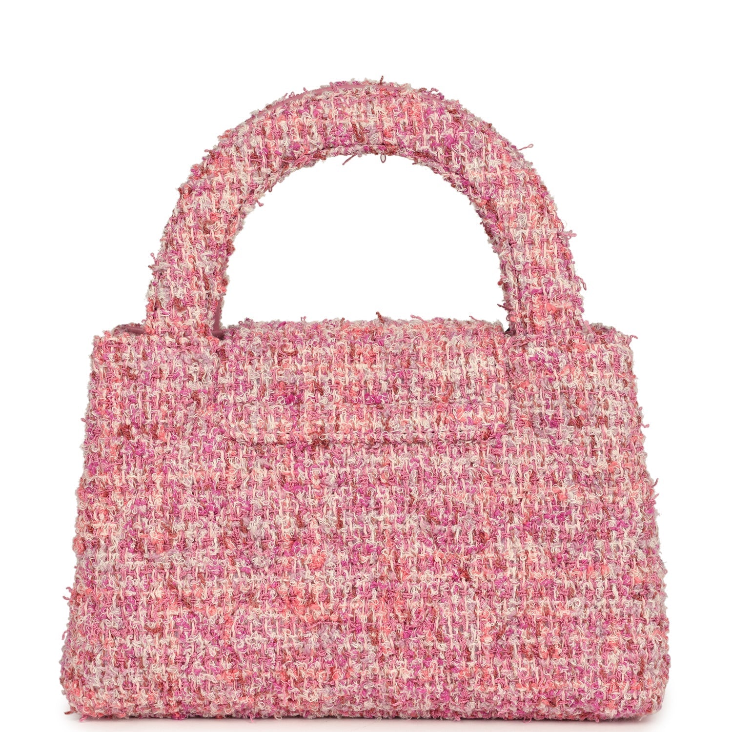 Chanel Small Kelly Shopper Pink Tweed Brushed Gold Hardware