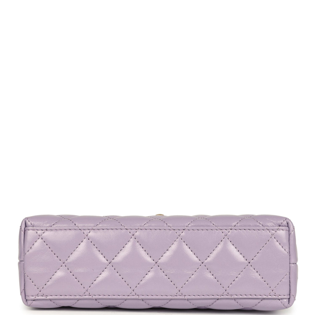 Chanel Small Kelly Shopper Light Purple Shiny Aged Calfskin Brushed Gold Hardware