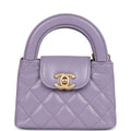 Chanel Nano Kelly Shopper Light Purple Shiny Aged Calfskin Brushed Gold Hardware