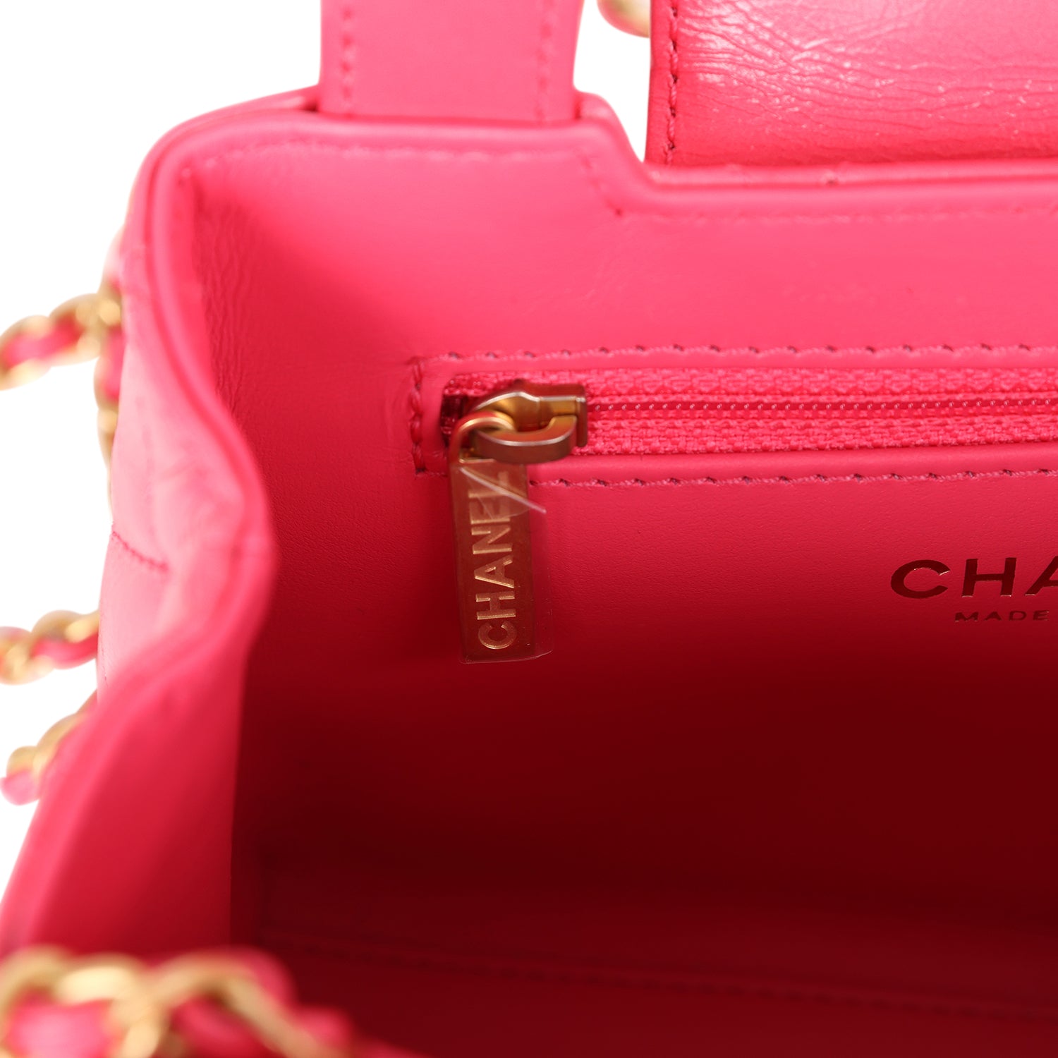 Chanel Small Kelly Shopper Dark Pink Shiny Aged Calfskin Brushed Gold Hardware