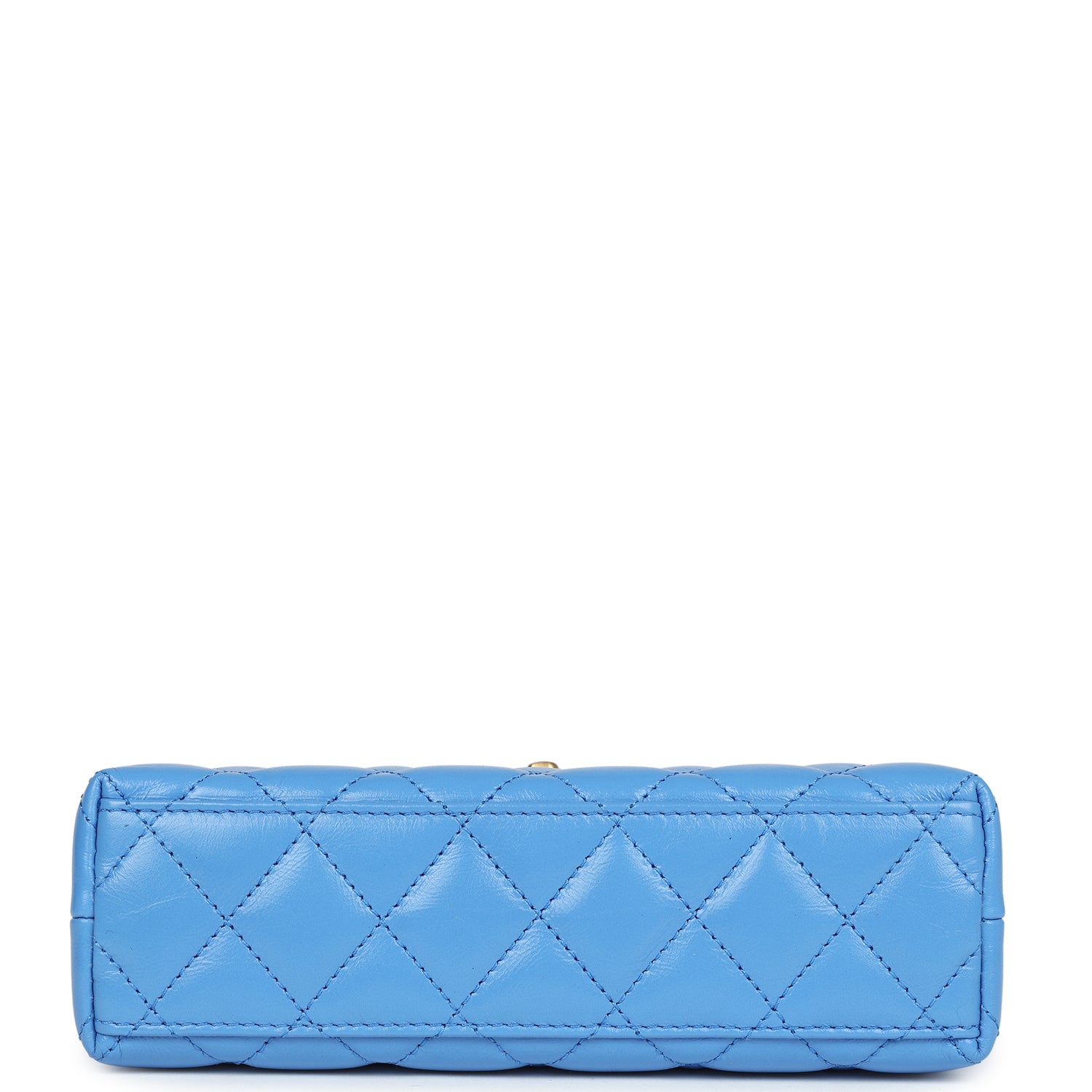 Chanel Small Kelly Shopper Blue Shiny Aged Calfskin Brushed Gold Hardware