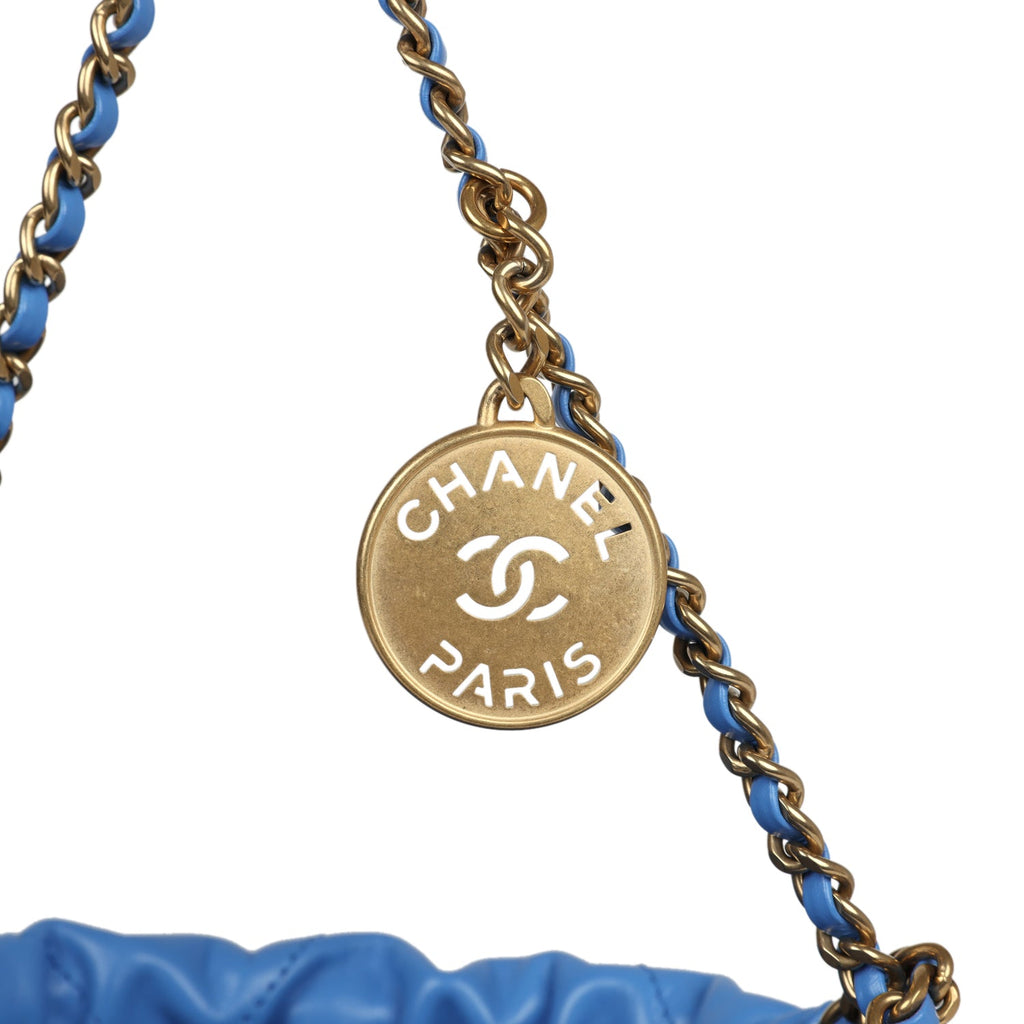 Chanel Mini 22 Bag Blue Shiny Aged Calfskin Gold Hardware Payment 1