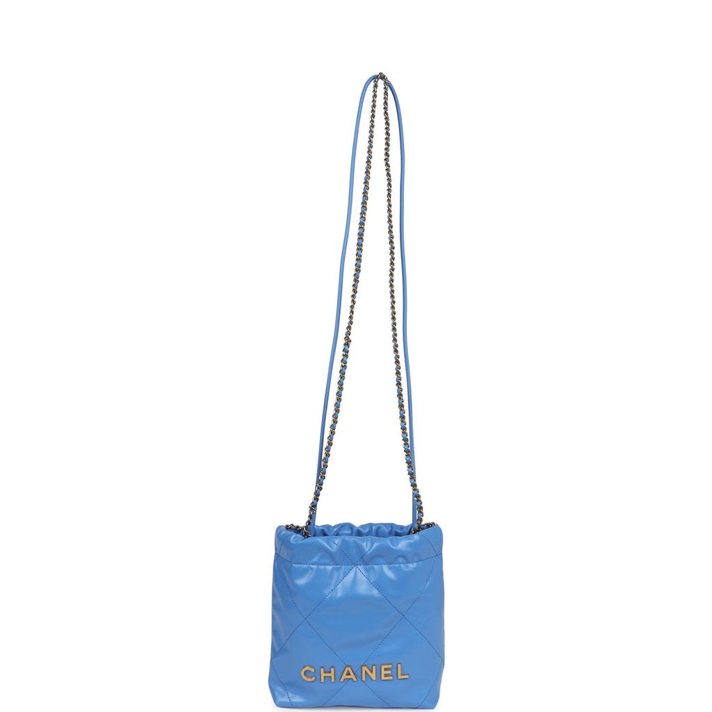 Chanel Mini 22 Bag Blue Shiny Aged Calfskin Gold Hardware Payment 1