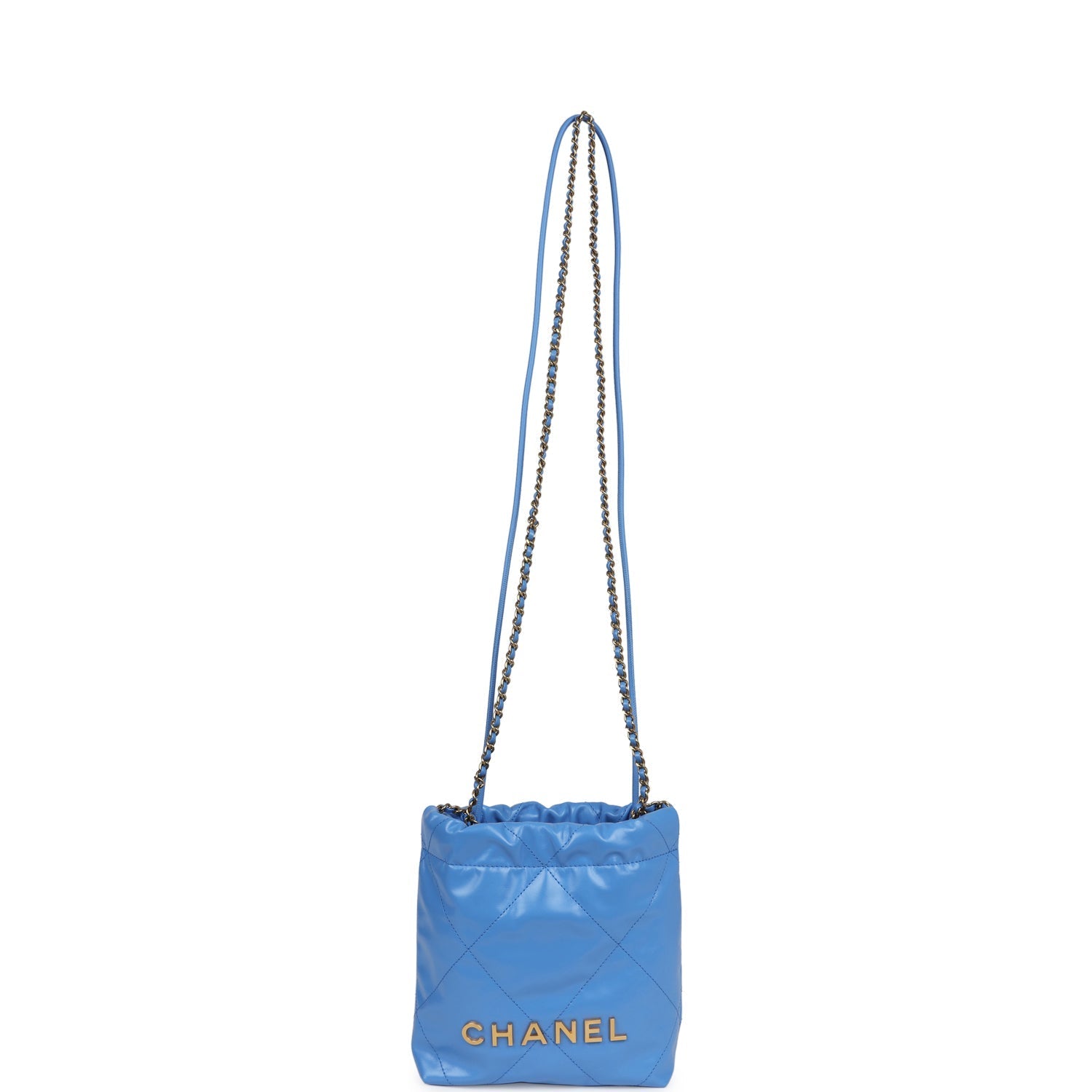 Chanel Mini 22 Bag Blue Shiny Aged Calfskin Gold Hardware Payment 1
