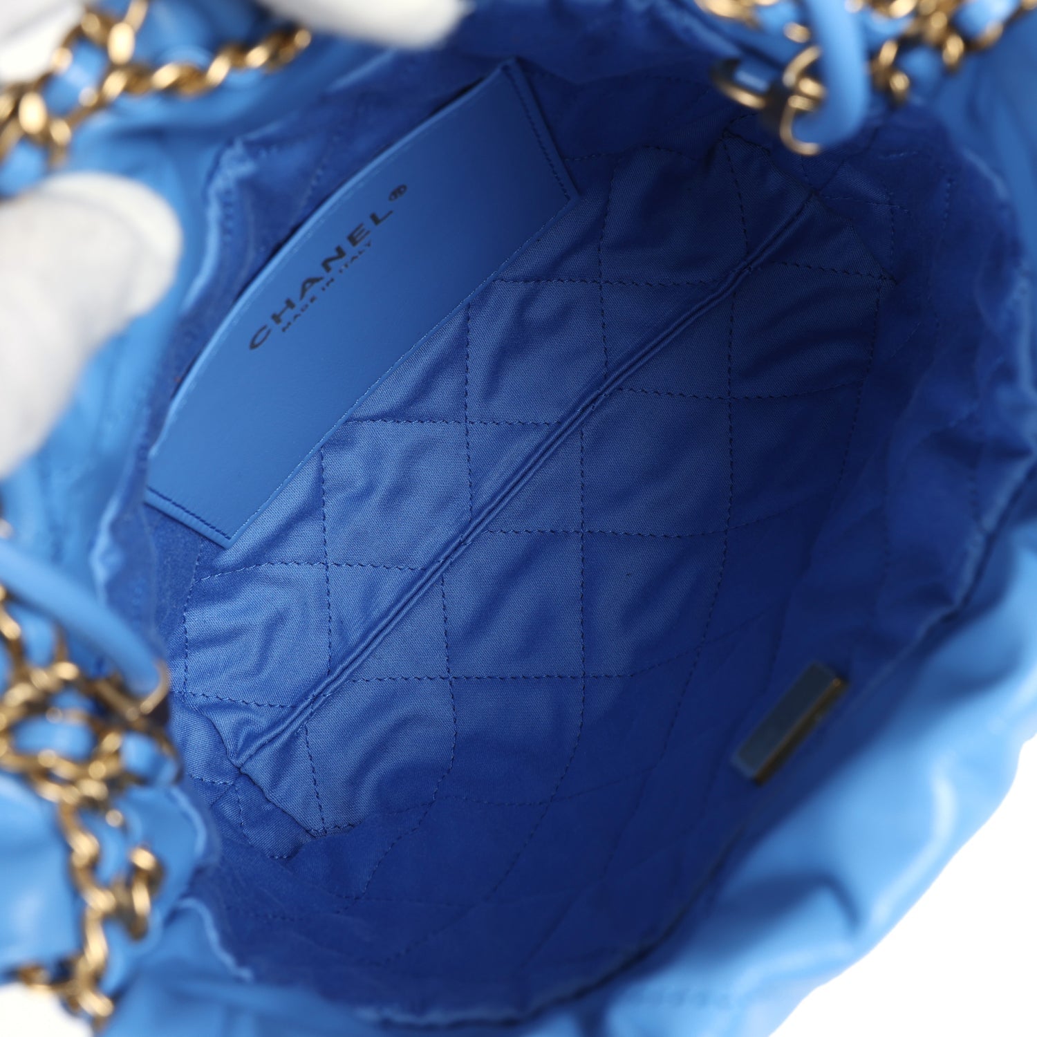 Chanel Mini 22 Bag Blue Shiny Aged Calfskin Gold Hardware Payment 1