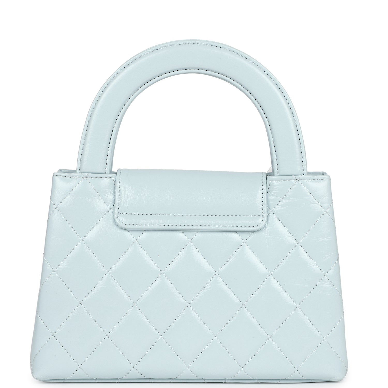 Chanel Small Kelly Shopper Light Blue Shiny Aged Calfskin Brushed Gold Hardware