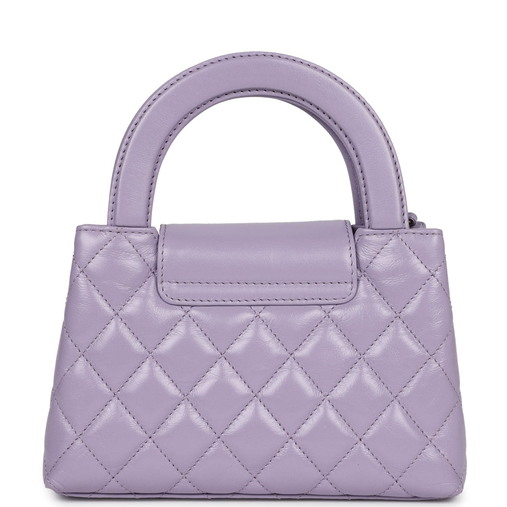 Chanel Small Kelly Shopper Light Purple Shiny Aged Calfskin Brushed Gold Hardware