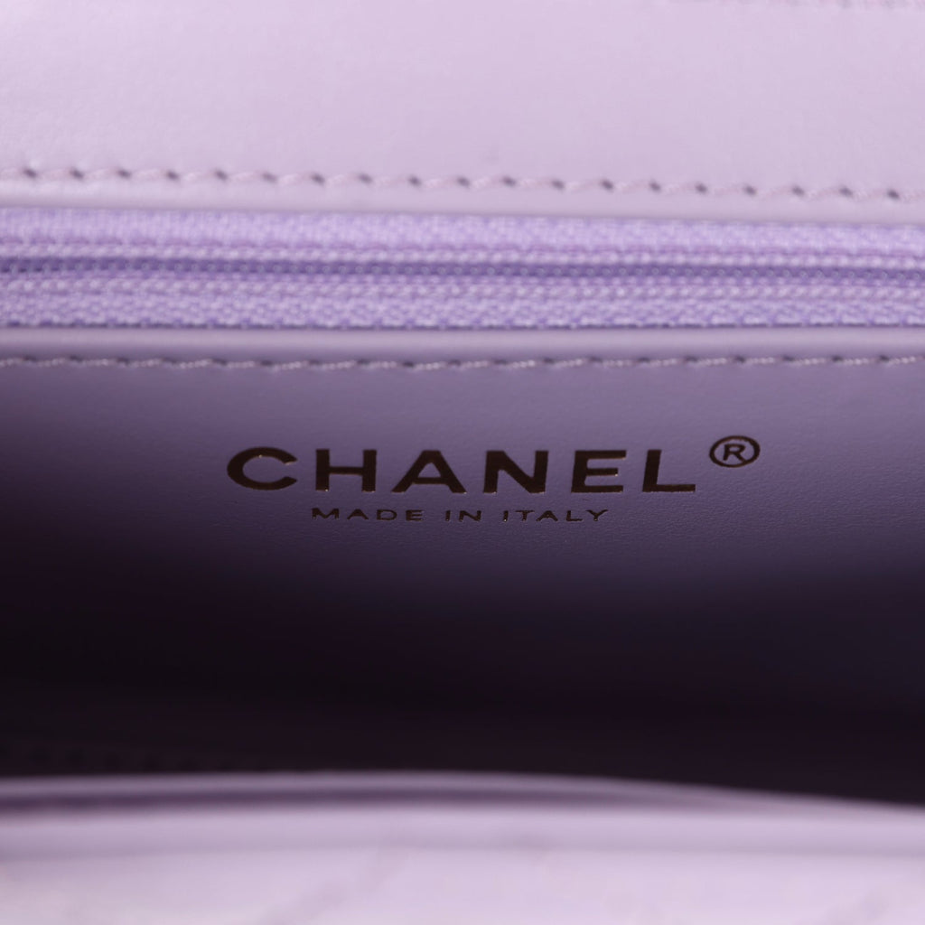 Chanel Small Kelly Shopper Light Purple Shiny Aged Calfskin Brushed Gold Hardware