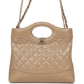 Chanel Small 31 Shopper Dark Beige Lambskin Light Gold Hardware