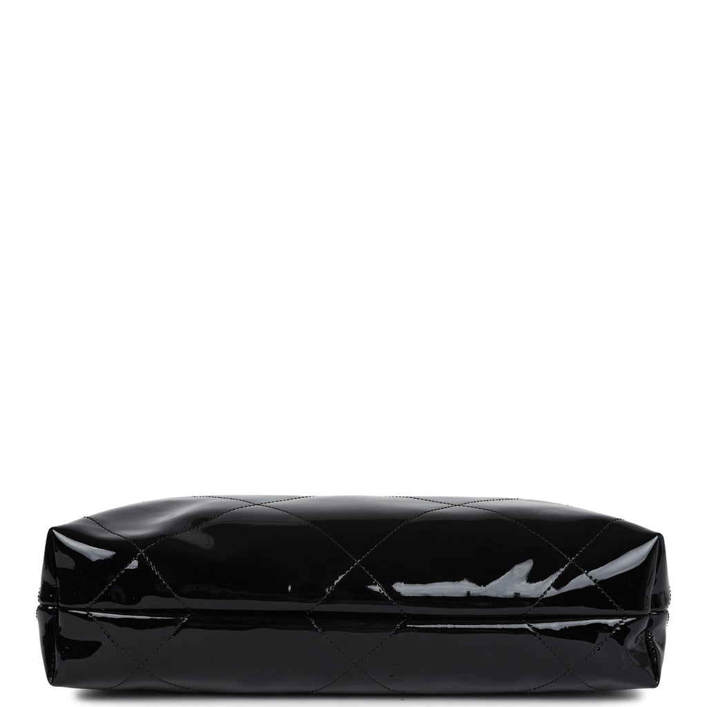 Chanel Small 22 Bag Black Shiny and Patent Calfskin Gold Hardware
