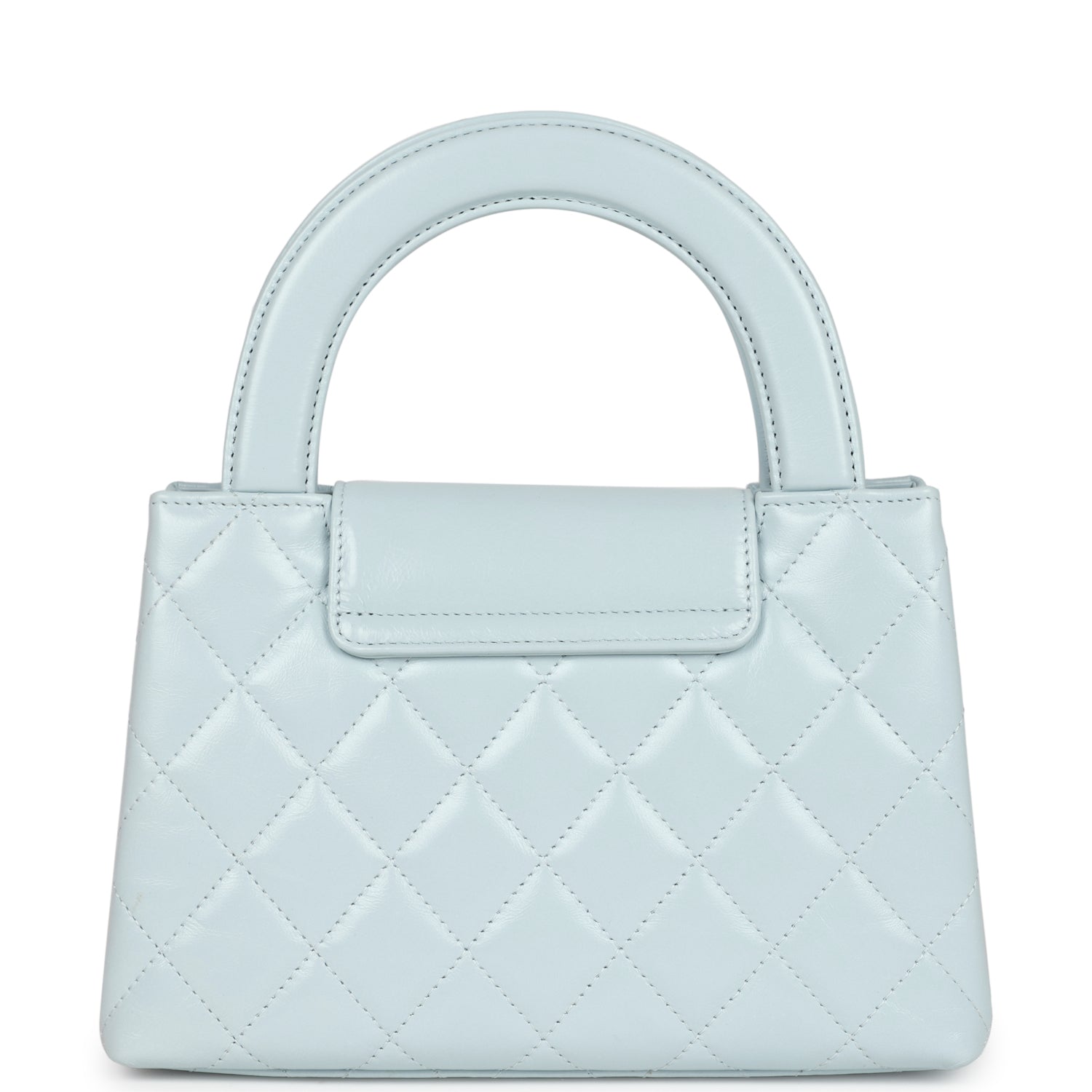 Chanel Small Kelly Shopper Light Blue Shiny Aged Calfskin Brushed Gold Hardware
