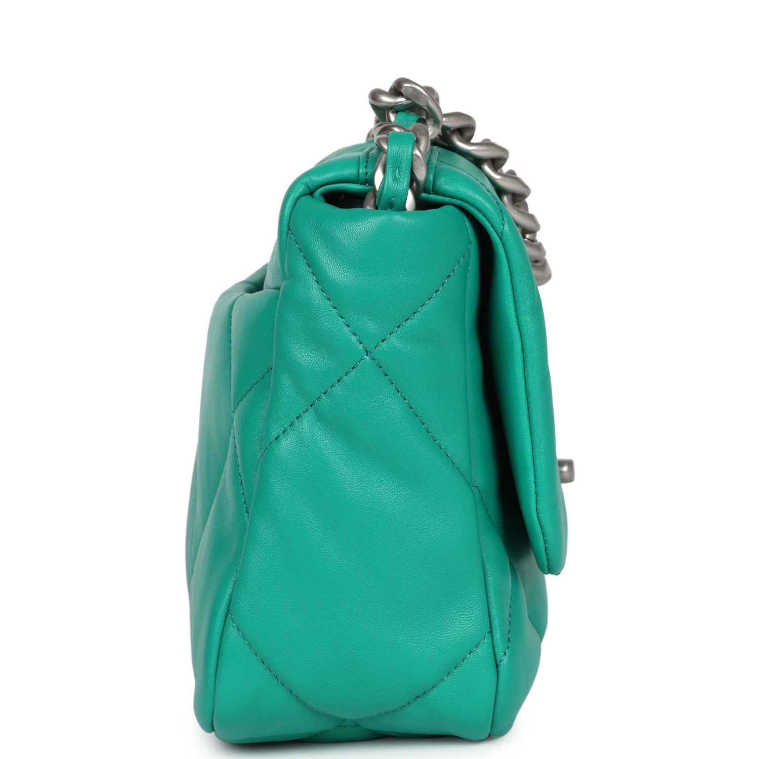 Chanel Medium 19 Flap Green Lambskin Mixed Metal Hardware