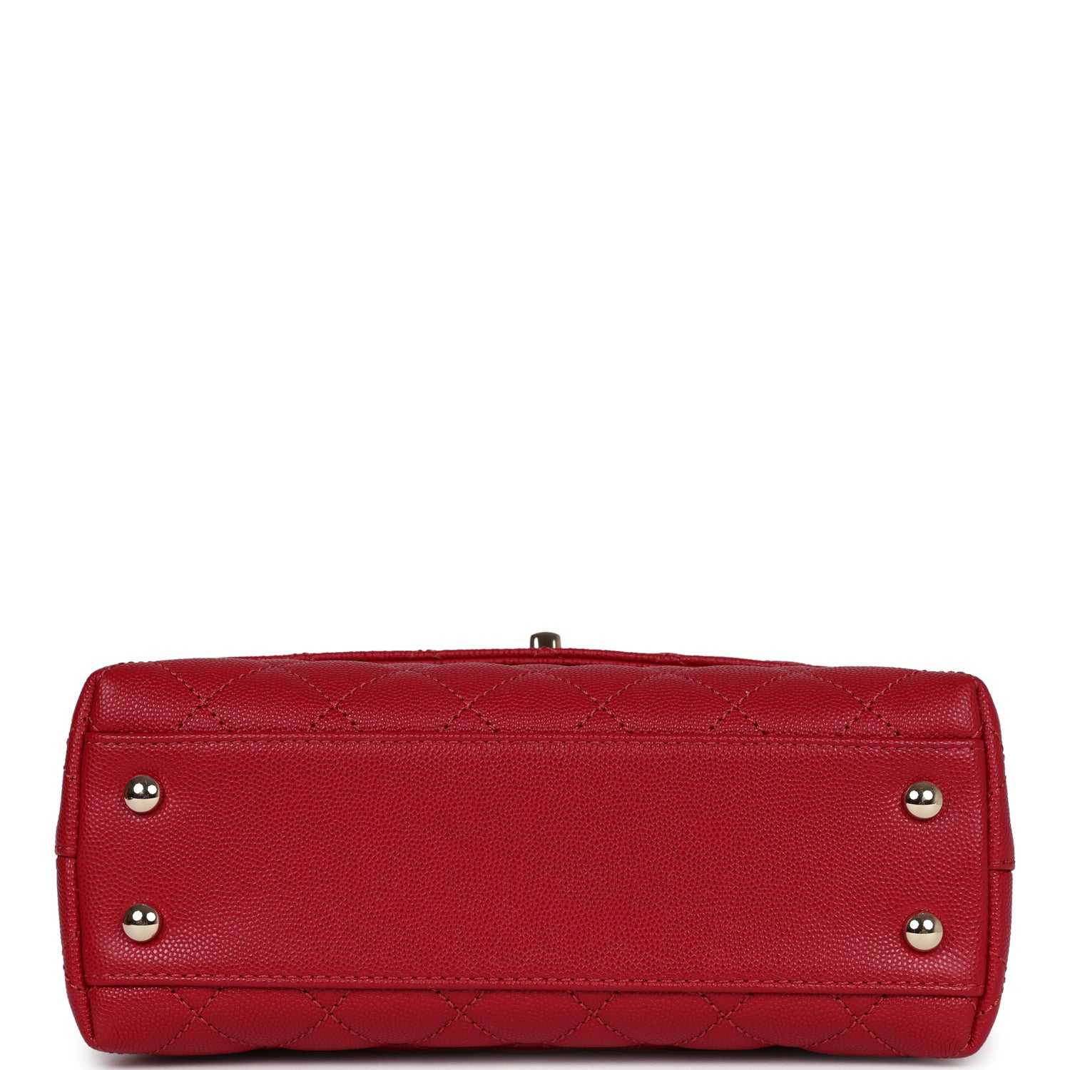 Chanel Small Coco Handle Dark Red Caviar Light Gold Hardware