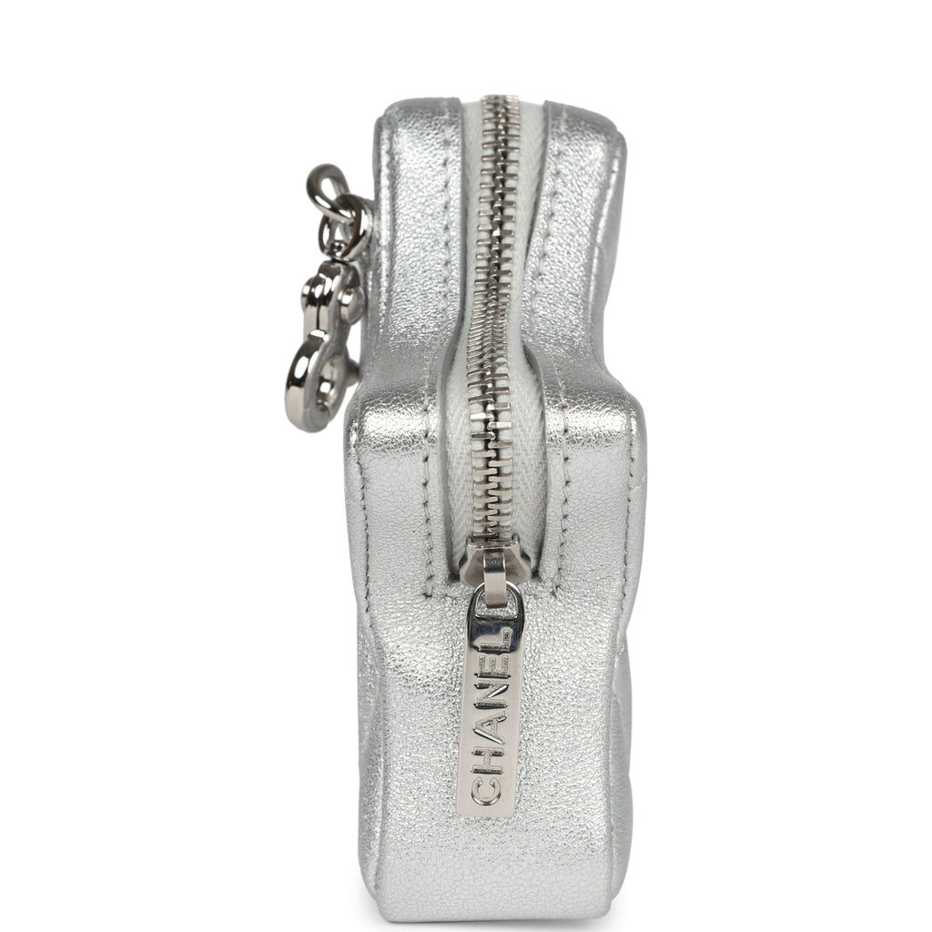 Chanel Star Charm Silver Metallic Lambskin Silver Hardware