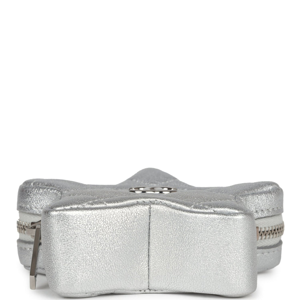 Chanel Star Charm Silver Metallic Lambskin Silver Hardware