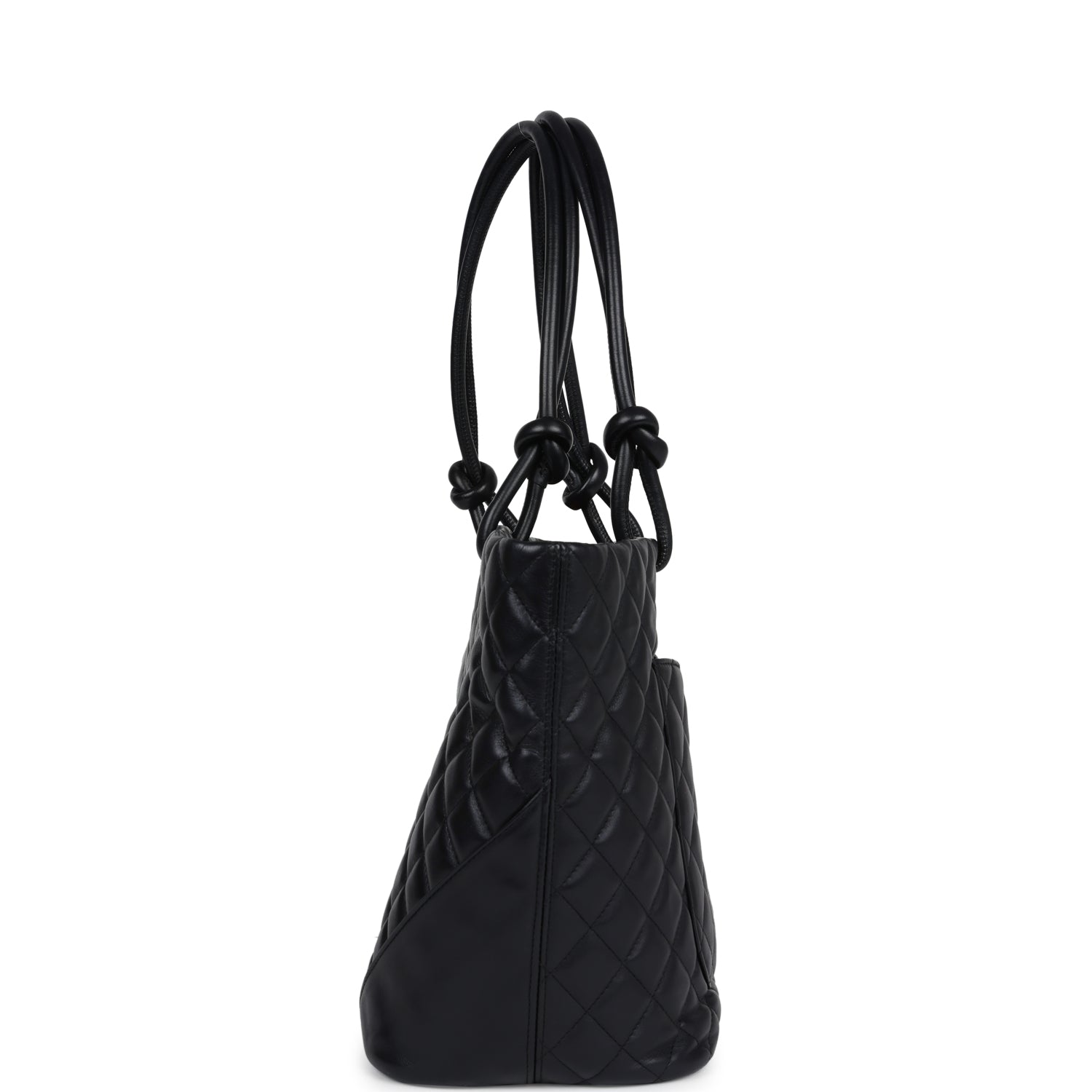 Pre-owned Chanel Large Cambon Ligne Tote Black Calfskin Silver Hardware