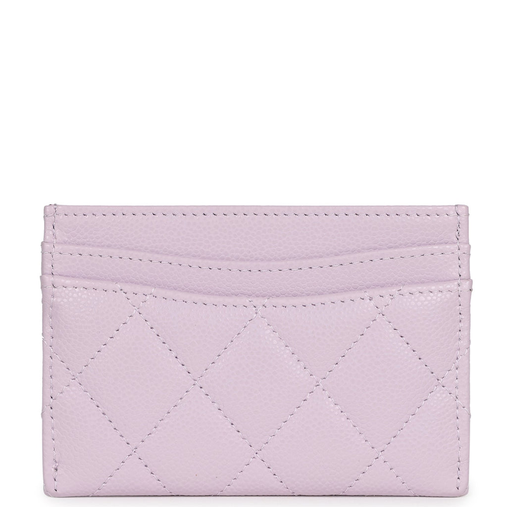 Chanel Card Holder Wallet Lilac Caviar Gold Hardware