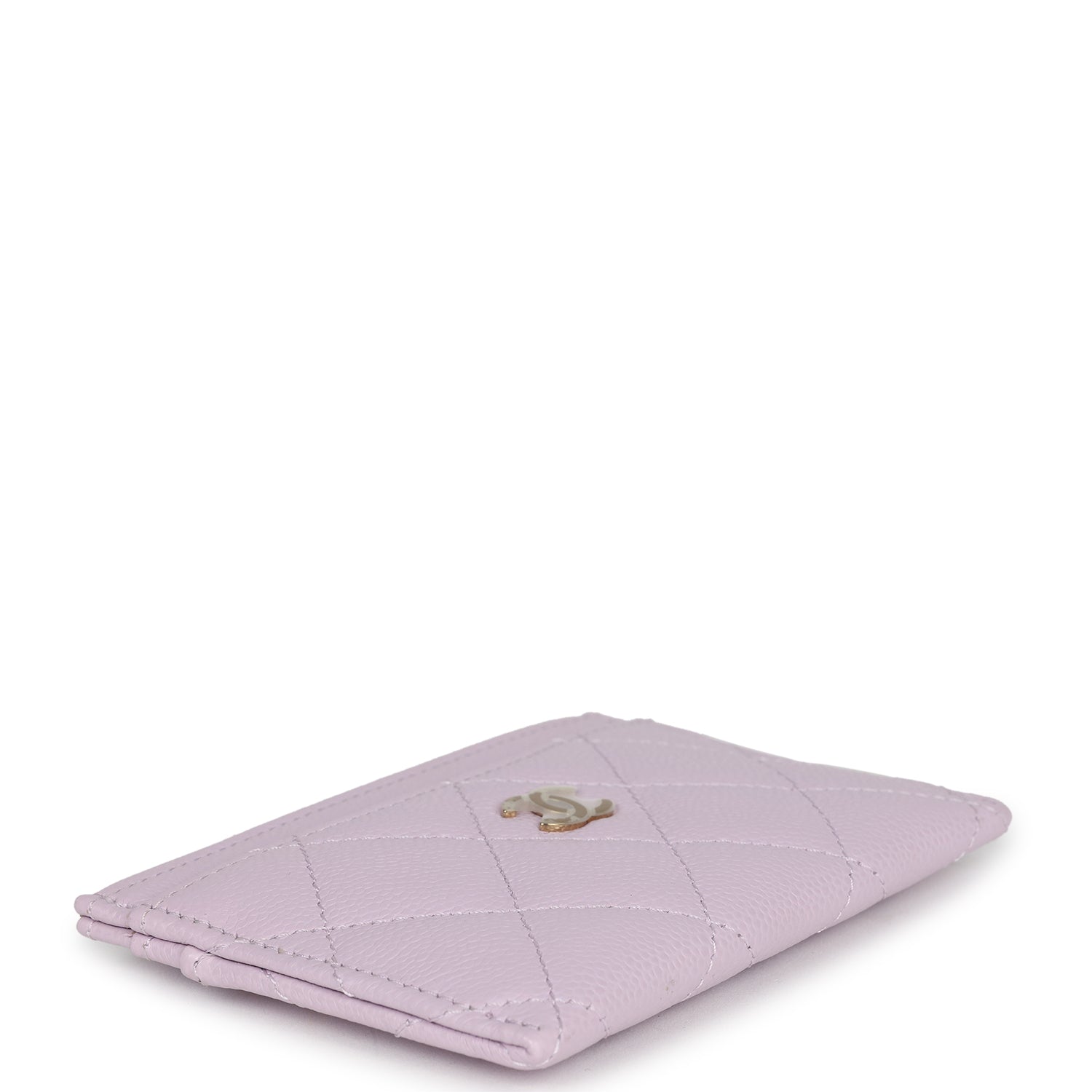 Chanel Card Holder Wallet Lilac Caviar Gold Hardware