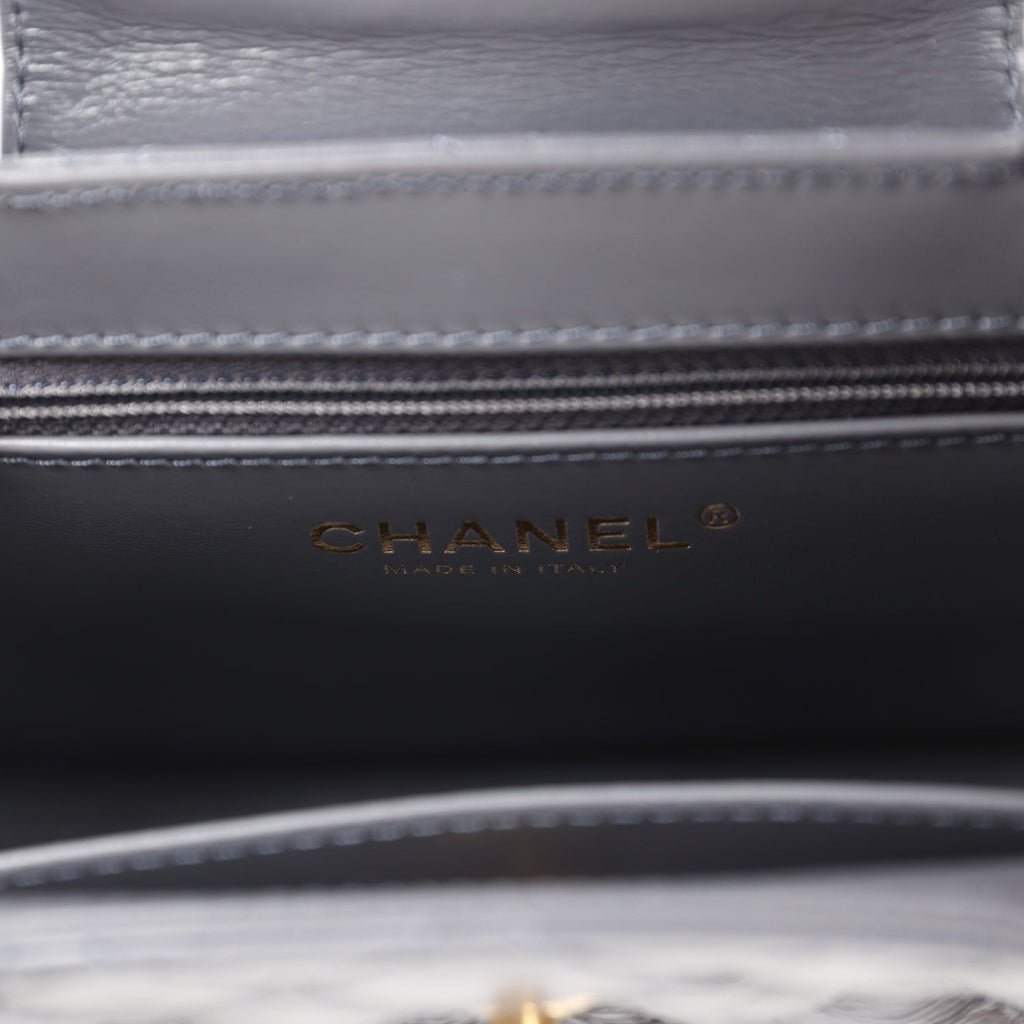 Chanel Small Kelly Shopper Dark Grey Shiny Aged Calfskin Brushed Gold Hardware