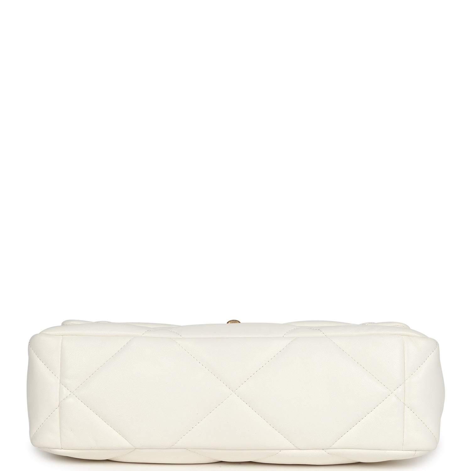 Chanel Large 19 Flap Bag White Lambskin Mixed Metal Hardware