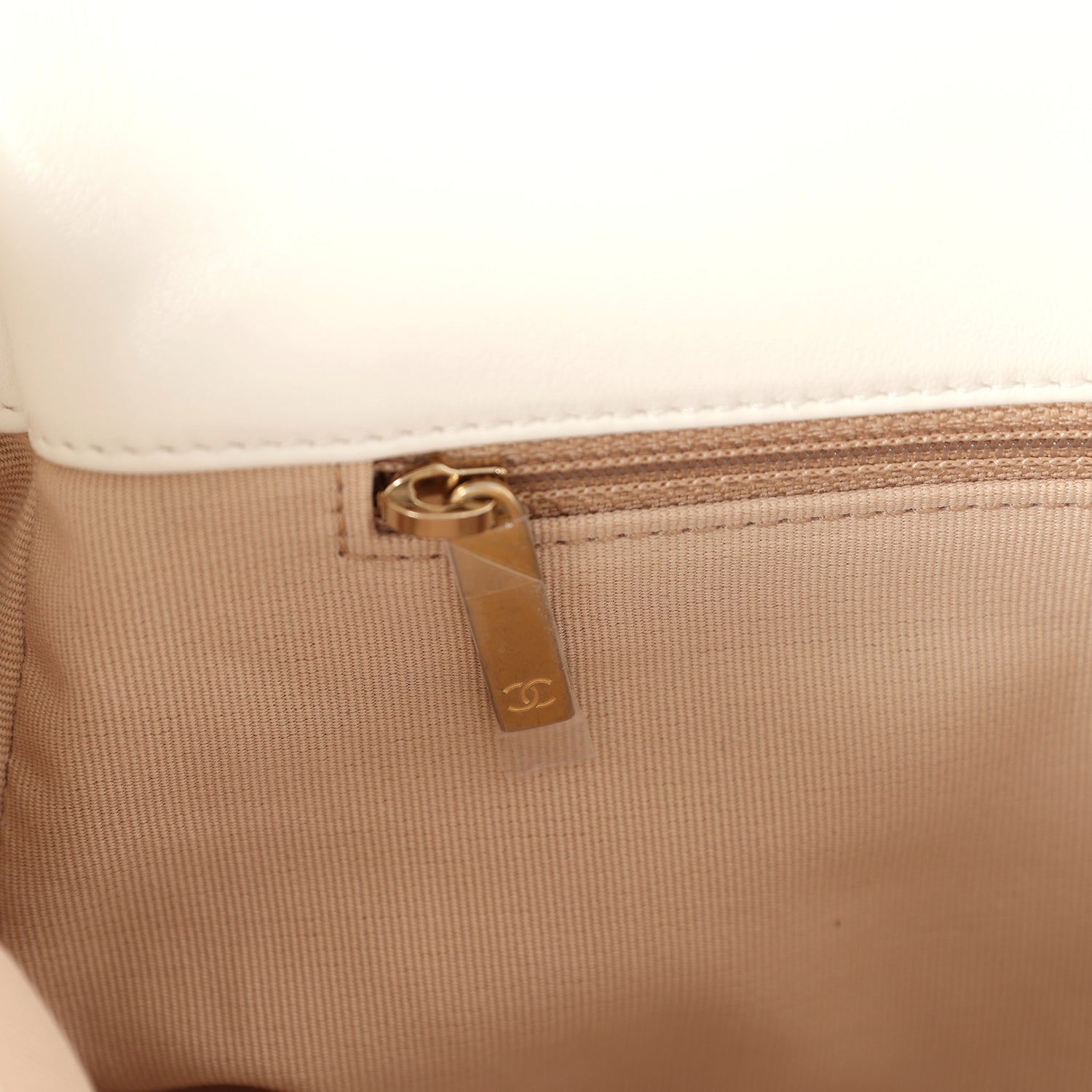 Chanel Large 19 Flap Bag White Lambskin Mixed Metal Hardware