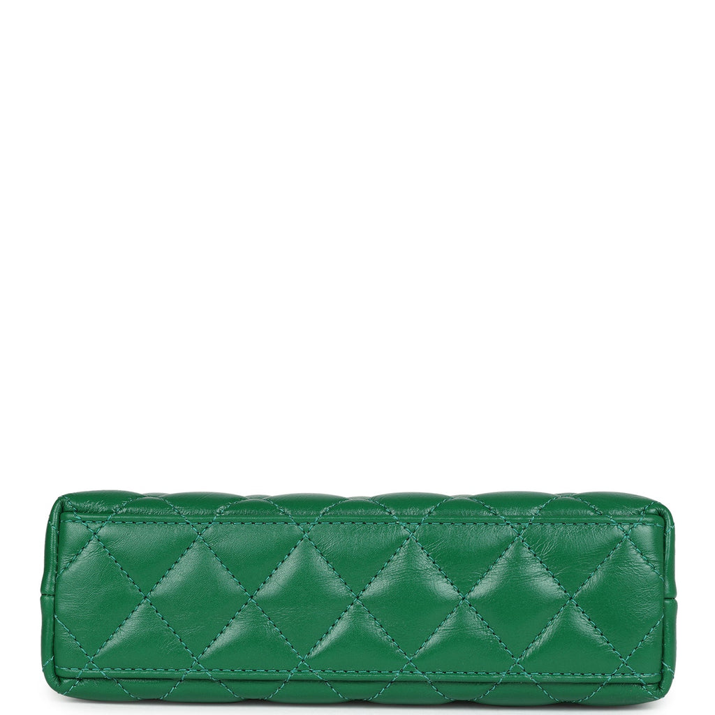 Chanel Small Kelly Shopper Dark Green Shiny Aged Calfskin Brushed Gold Hardware