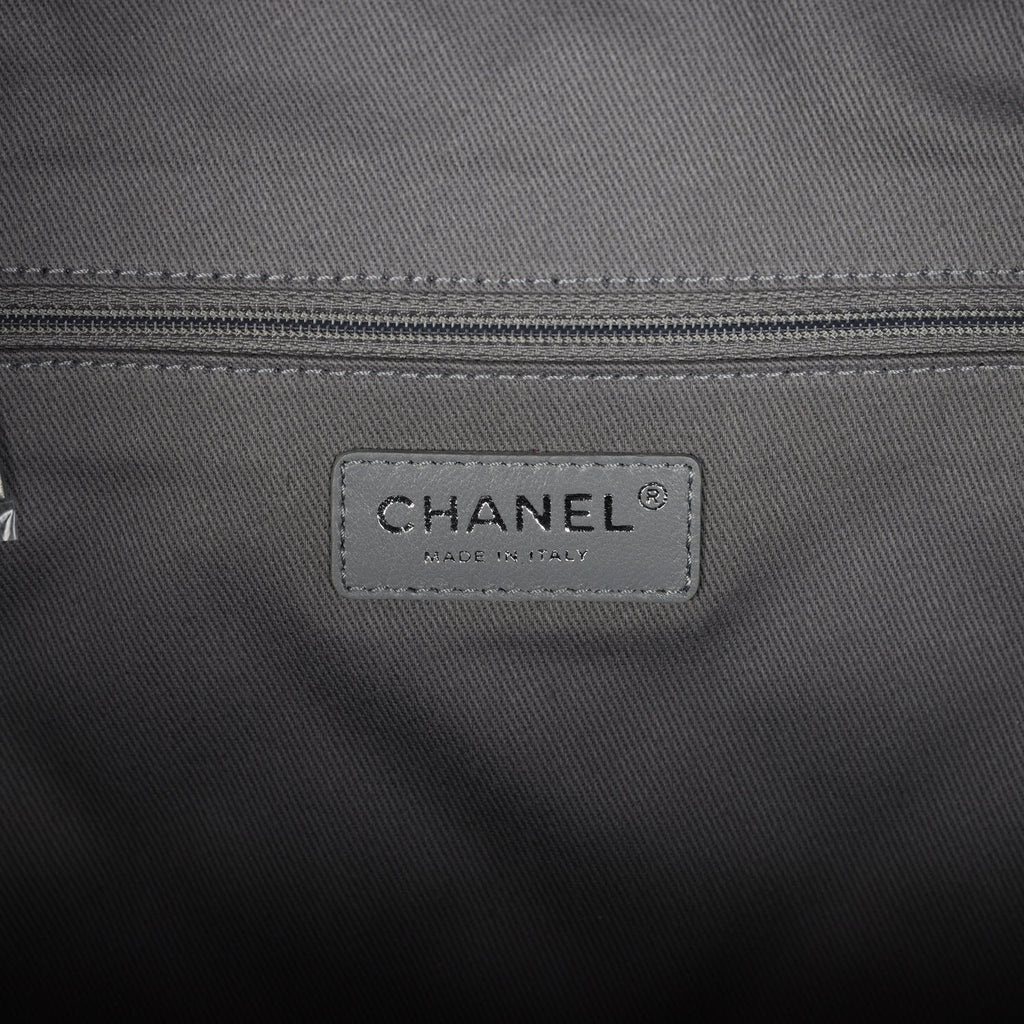 Chanel Graffiti Backpack Grey Multicolored Canvas Silver Hardware