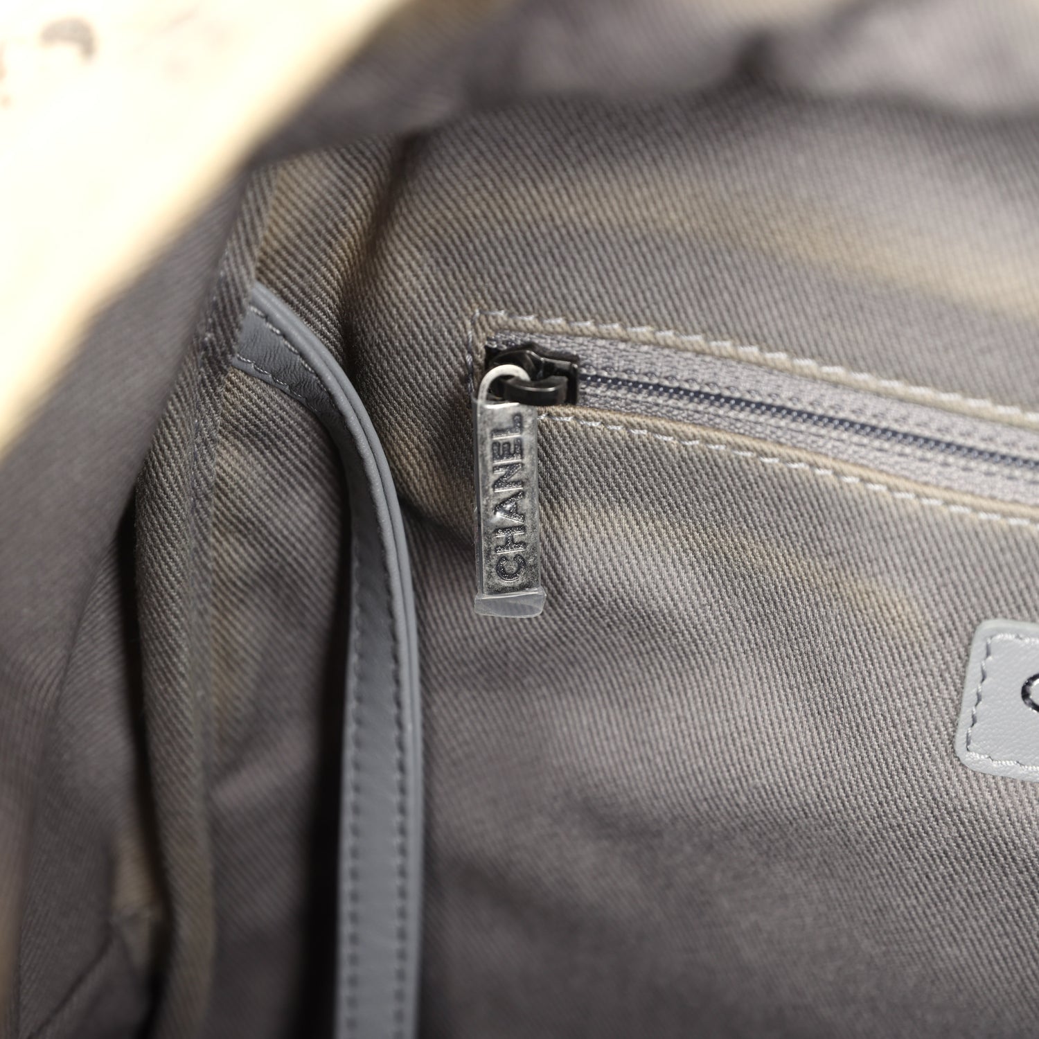 Pre-owned Chanel Graffiti Backpack Beige Multicolored Canvas Silver Hardware