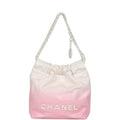 Chanel Mini 22 Bag Pink and White Ombre Calfskin Lacquered Metal Hardware